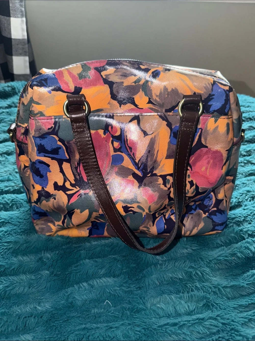 Patricia Nash 15th anniversary Floral Multicolor Tote Bag with Brown Handles